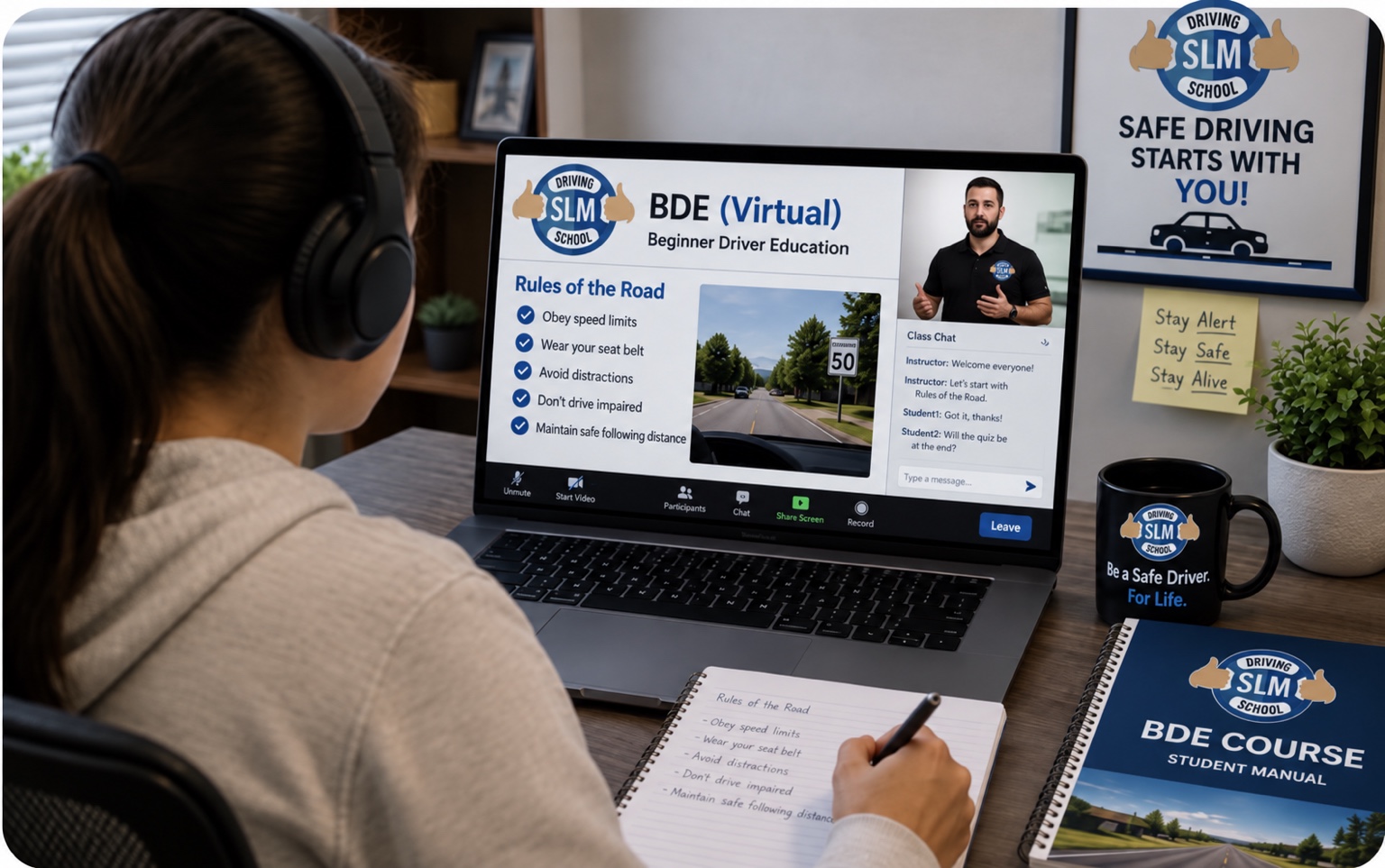 Virtual BDE student in a live class